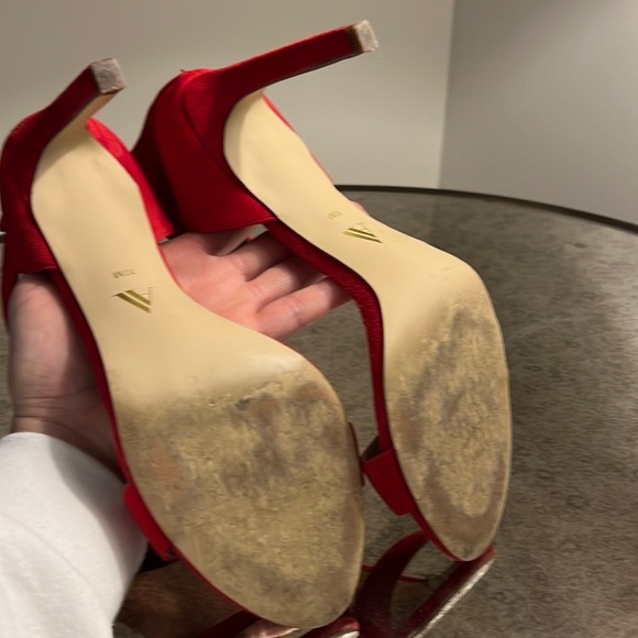 Red suede red sandals - Picture 4 of 5